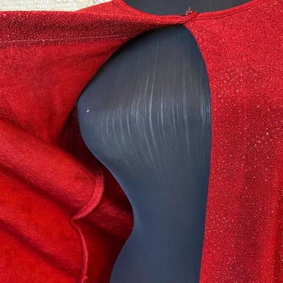 Vintage Focus Studio Red Sparkle Open Front Cardigan Blouse Jacket - Picture 12 of 12